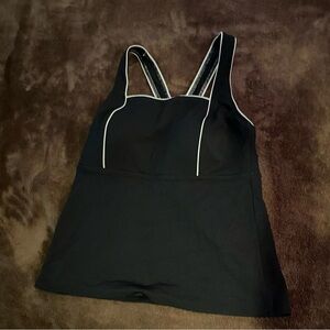 Lands' End Black with White Trim Tankini Bathing Suit Top-like new condition